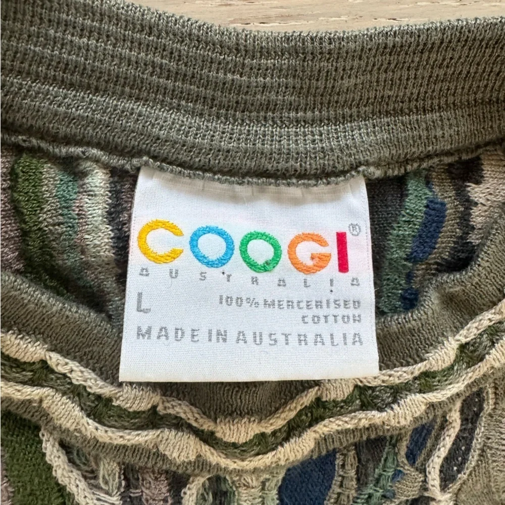 Coogi Australia Multicolor Abstract 3D Sweater Men's large